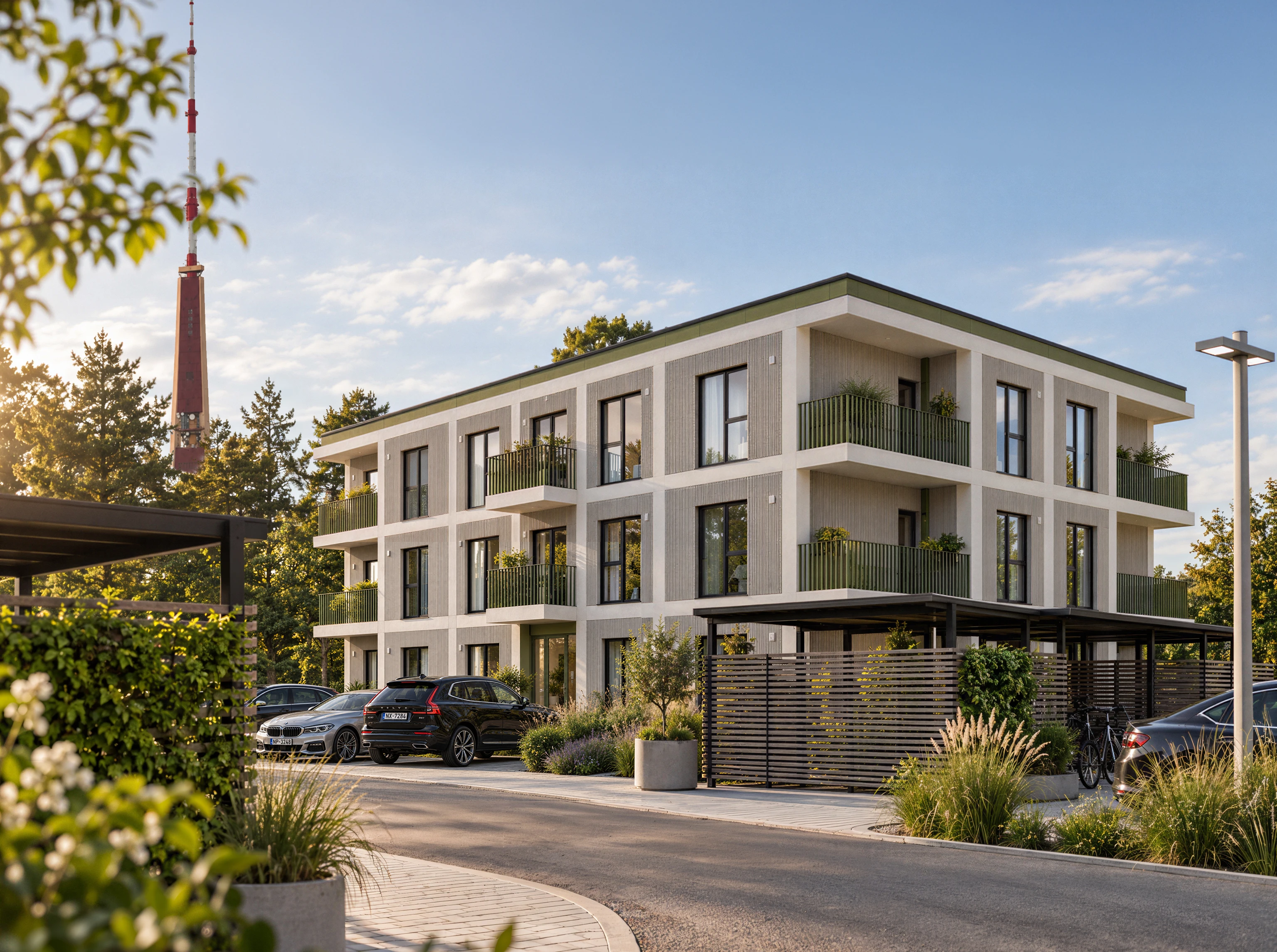 Street view of the buildings, facades and landscape